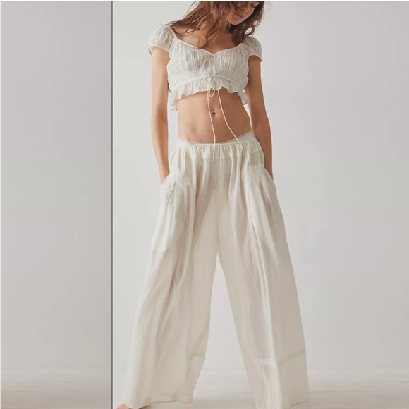 Free People Pants - NWOT-FREE PEOPLE- HEAT of the NIGHT WIDE LEG PANT SEMI-SHEER